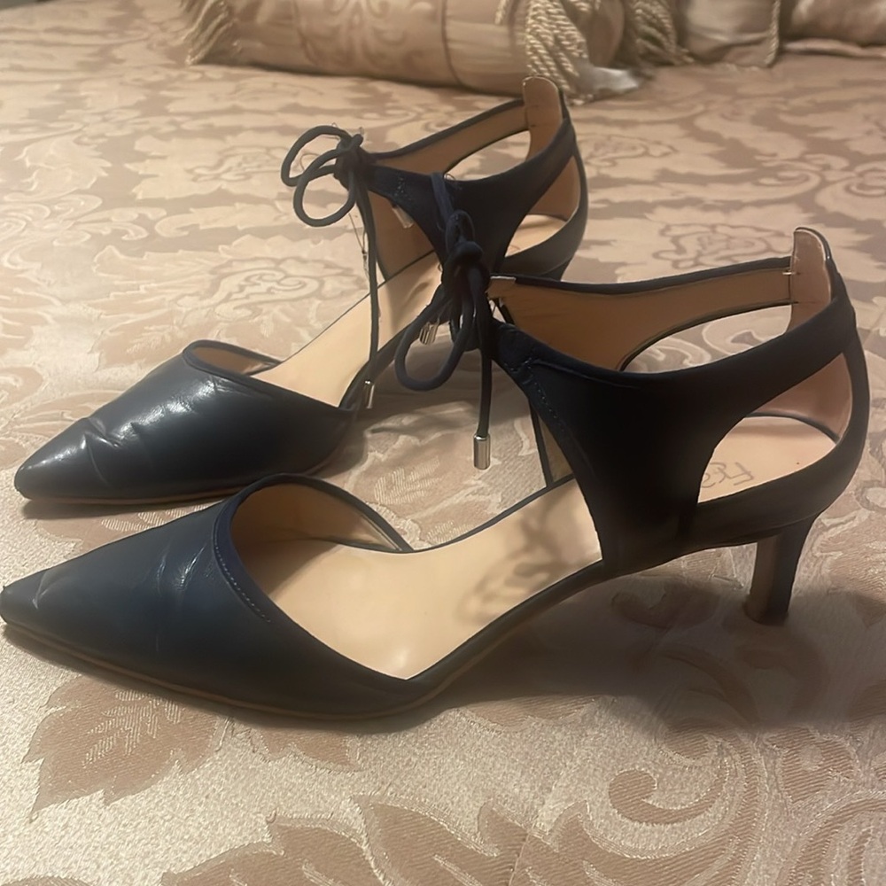 Franco Sarto pointy toe ankle tie heels